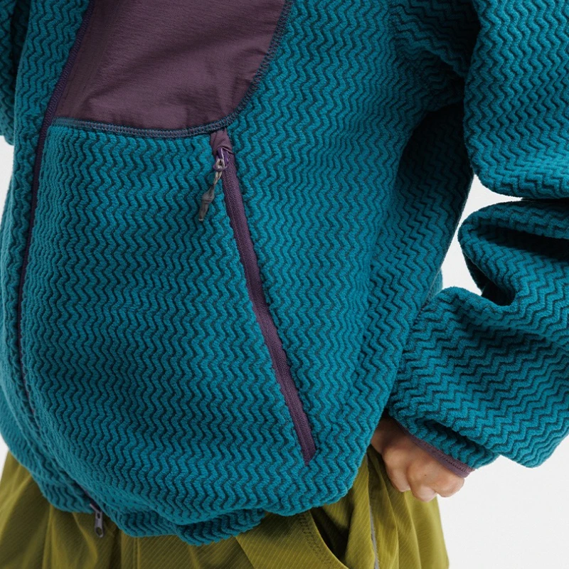 Stay Cozy Outdoors: سترة صوف مبطنة للجنسين ومجموعة هوديي شيربا للرجال كاجوال بياقة واقفة وسترة دافئة #4