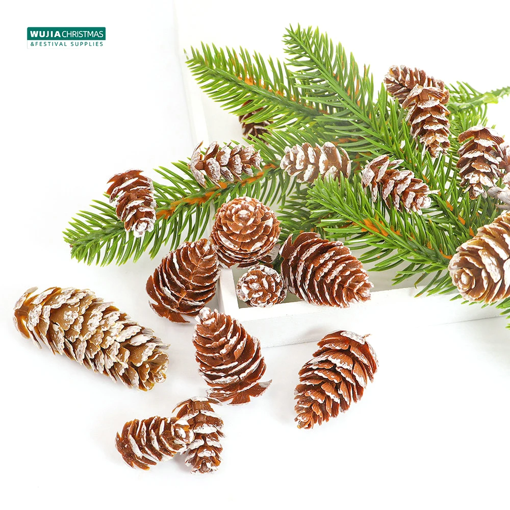 24 Stücke Weihnachten Gefälschte Tannenzapfen Weihnachtsbaum Hängende Ornament Blumen Kränze Anhänger für Festival Hochzeit Party Geschenk Navidad Natal – Detail 7