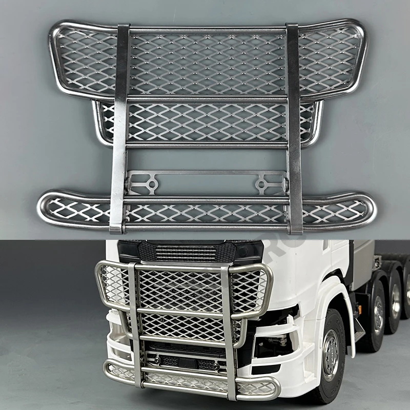 

RC Truck Metal Simulation Front Bumper Protection for 1/14 Tamiya Scaleclub SCANIA 770S 6X4 56368 56371 Car Upgrade Accessories