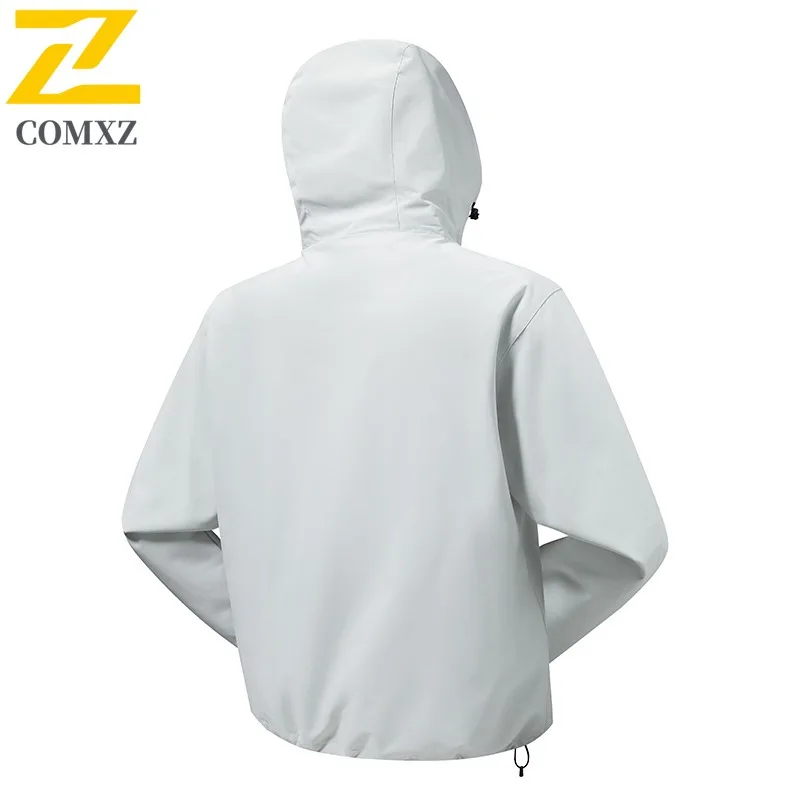 سترة COMXZ متعددة الاستخدامات للرجال للتنزه في الهواء الطلق ومقاومة للرياح معطف دراجة نارية للاستخدام اليومي معاطف خريفية بسحاب #5