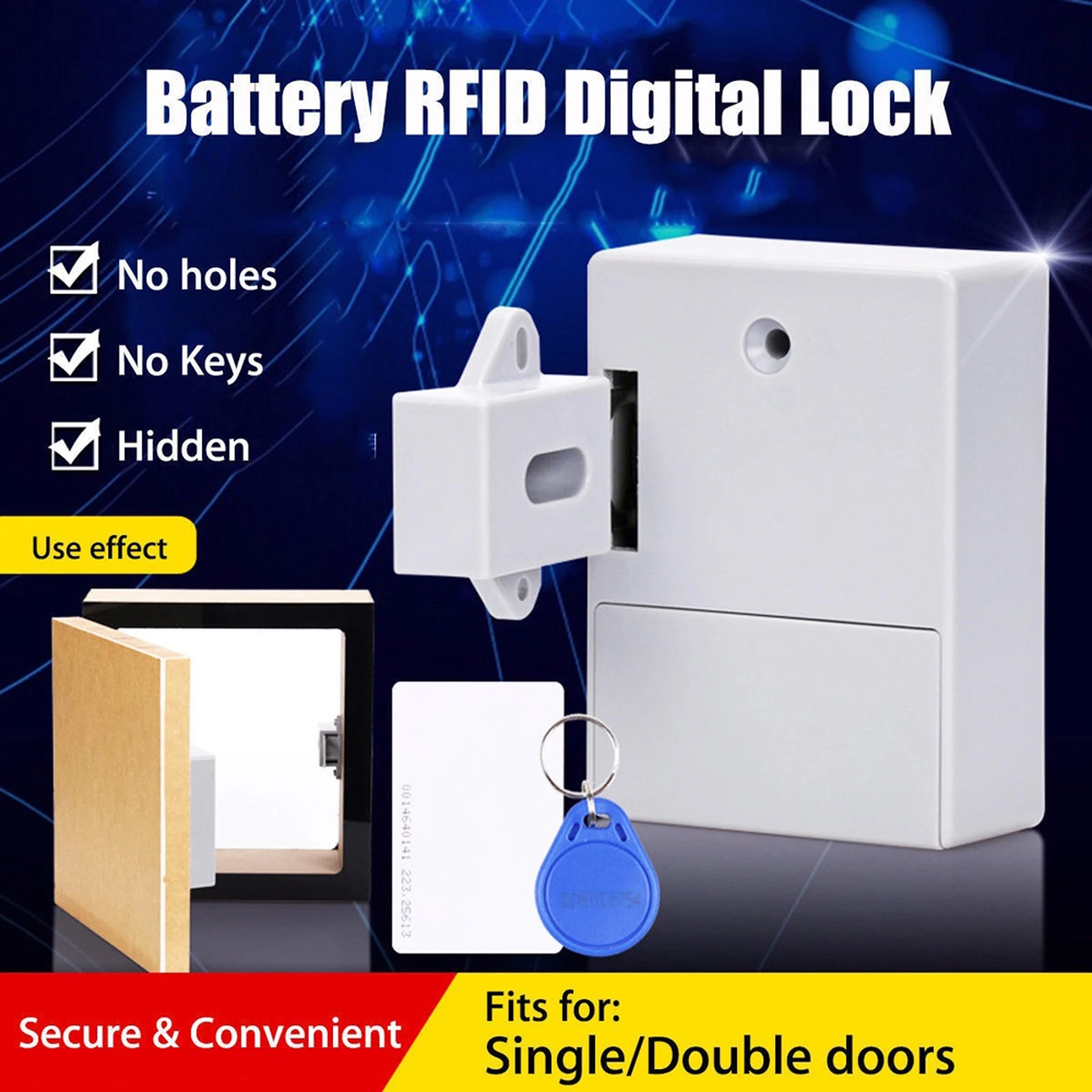 Drawer lock sensing IC Card Sensor Cabinet Drawer Intelligent SmartLock DIY Invisible Hidde Digital Lock without Perforate Hole