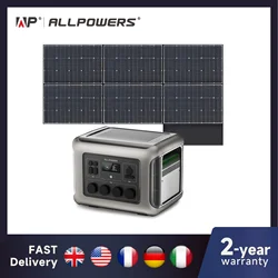ALLPOWERS R2500 Portable Power Station 2500W (4000W Peak) 2016Wh LiFePO4 Solar Generator with Solar Panel 4 AC Outlets for Home