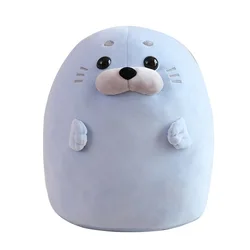 New Adorbale Furry Plush Seal Plush Toy Stuffed Down Cotton Fat Round Animal Sea Lion Doll Sleep Pillow Cushion Kawaii Gifts