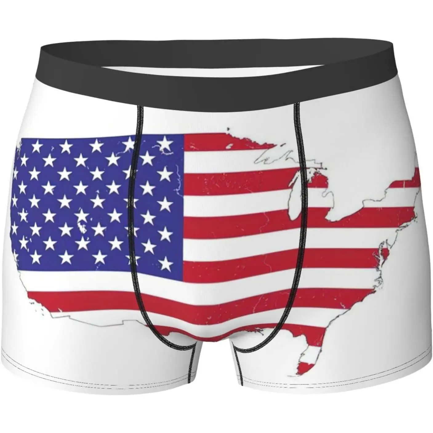 

Мужское нижнее белье с принтом флага США, мягкое удобное нижнее белье, трусы-боксеры для мужчин, 1 упаковка