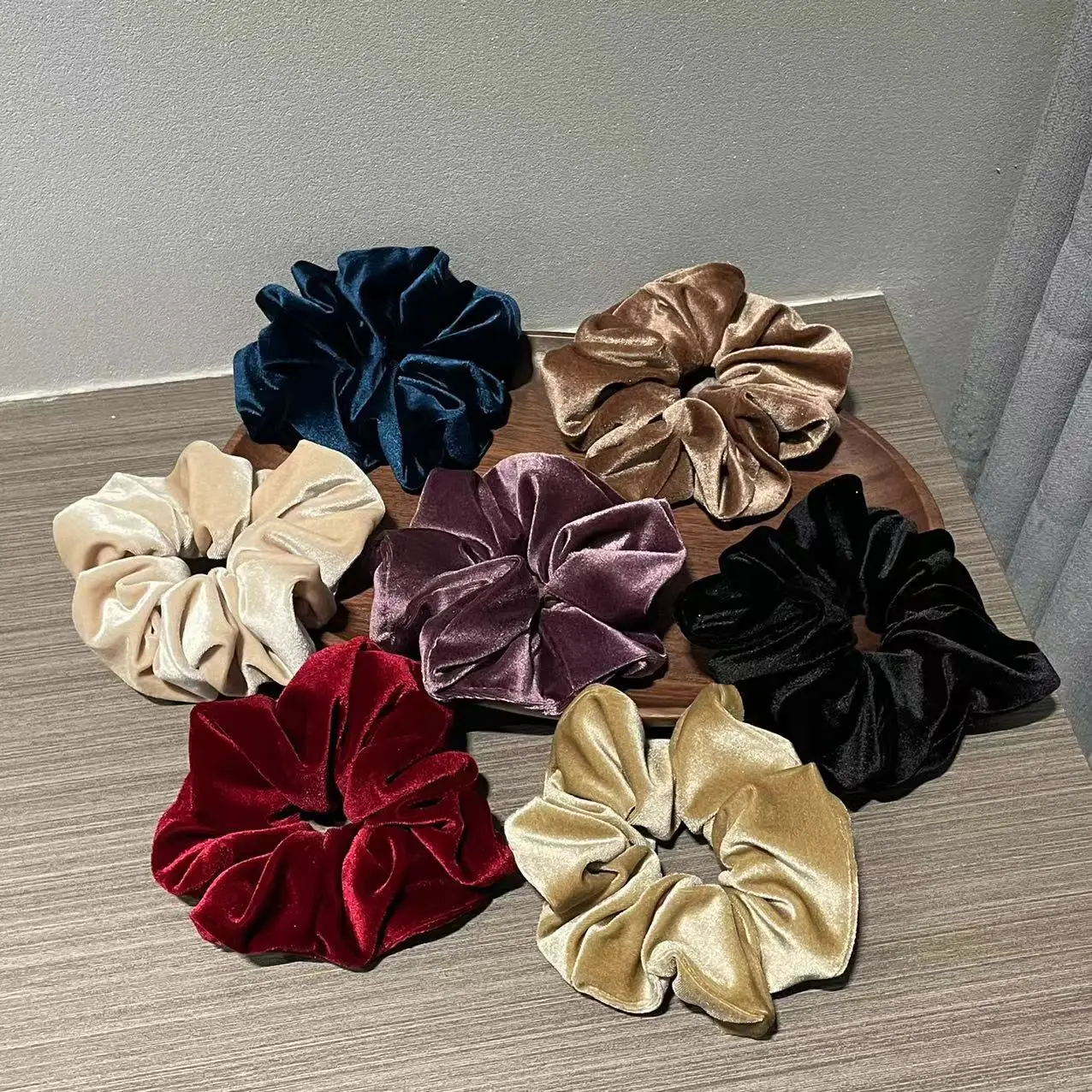 Fashion Women Girls Black Velvet Scrunchie Hair Scrunchies for Hair Elastic Hair Ties Classic Ponytail Free Shipping