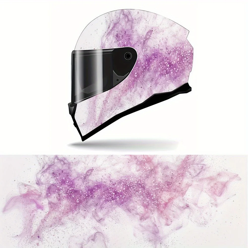 

Subtle Pink Particle Art Helmet Vinyl Wrap, Waterproof Removable Decals for Motorcycle Bike Helmets, Anti-Scratch Universal Fit,