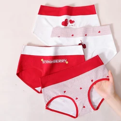 Women's Cotton Panties High Waist Body Shaper Underwear Breathable Panty Cute Print Young Girls Briefs Soft Female Underpats