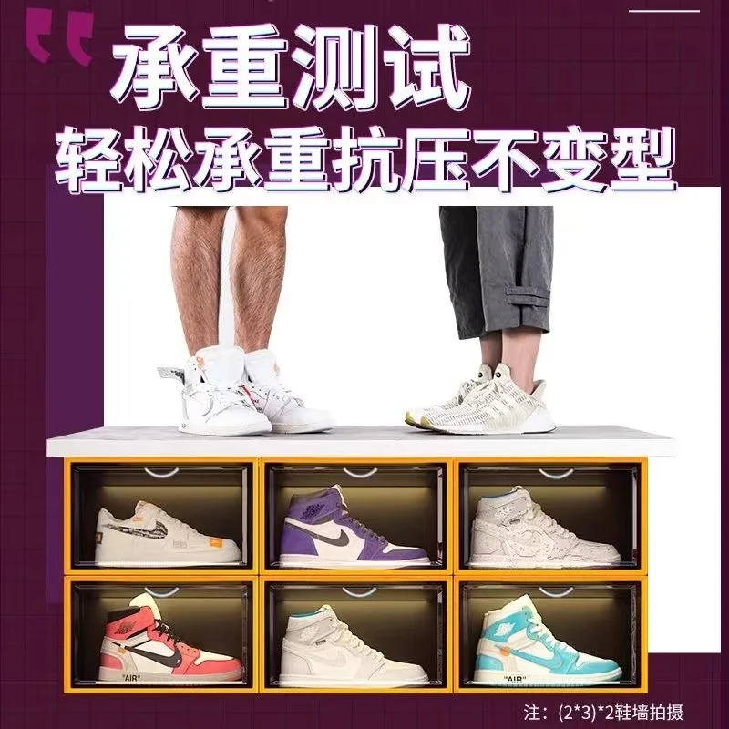 1PC Plastic Shoes Case Transparent Shoes Drawer Stackable Shoe Boxes  Organizers Dustproof Shoe Cabinet Sneaker Box Shoe Display