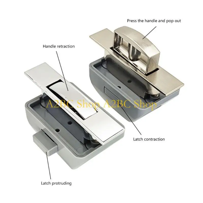 

A2BC Replacement Drawer Lock Catch Convenient Push Button Lock Durable for Motorhomes Keep Belongings Secure & Organized