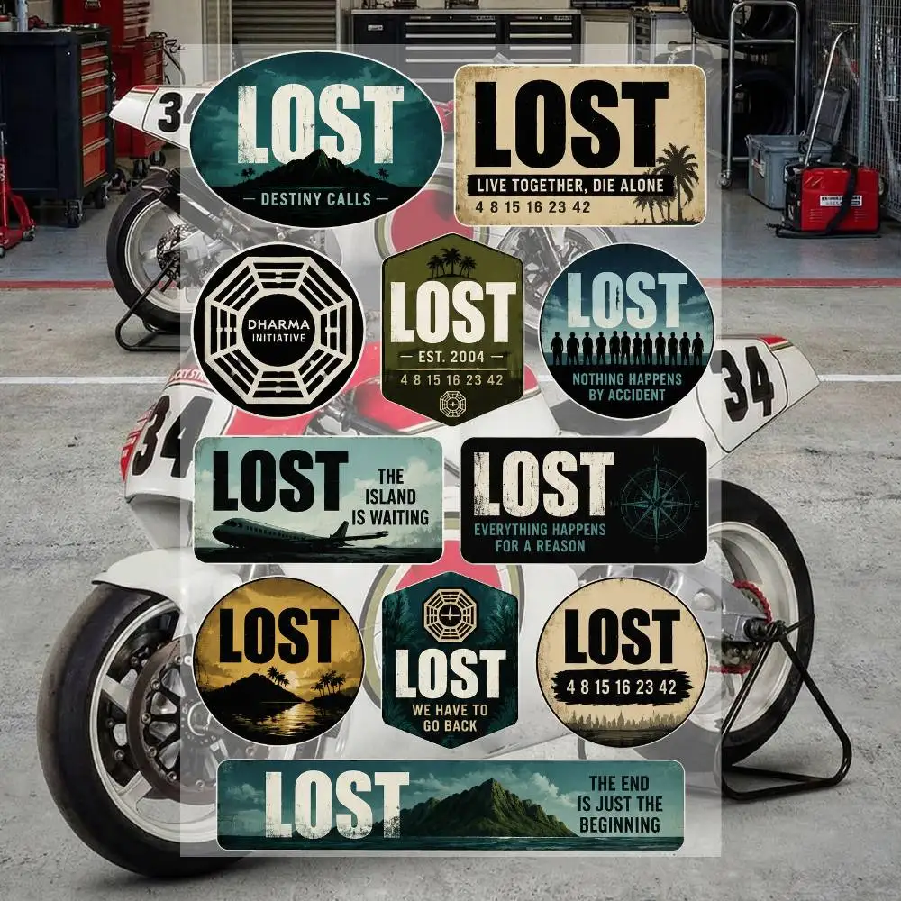 L-oS-T- Aesthetic Graffiti Waterproof PVC Stickers for Car Motorcycle Skateboard Helmet Notebook