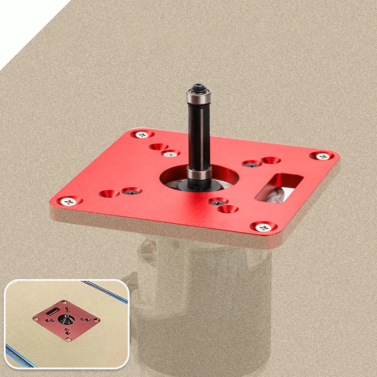 Aluminium Router Table Insert Plate, Mini Square Woodworking Benches Router Flip Plate, Multifunctional Trimming Engraving Table