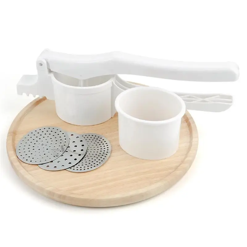 White Potato Ricer Stainless Steel Puree Fruit Vegetable Press Maker Manual Food Ricer Fruit Masher for Kitchen DC05