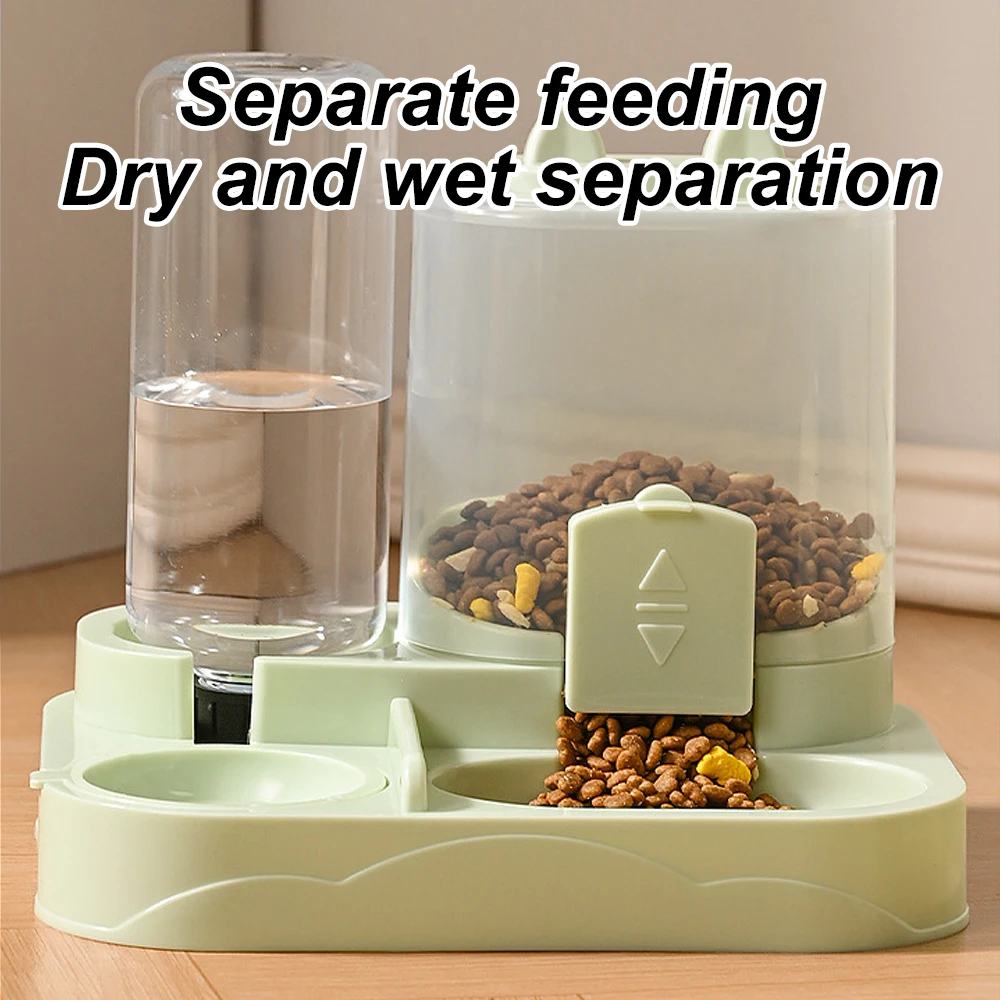1 PC 2-in-1 Automatic Feeder with Controllable Food Amount for Small Animal Pets Rabbits Cats Dogs Feeder Bowl with Drink Bottle view 5