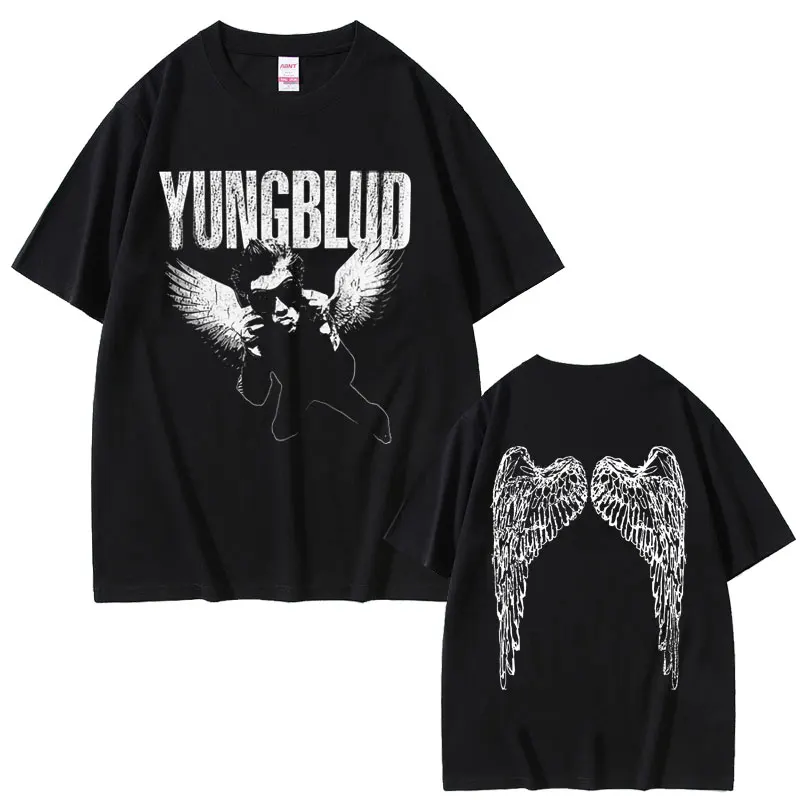 

Rocker Yungblud Wings Graphic T-shirts Men Women Fashion Rock Oversized Short Sleeve T Shirts Male Casual Cotton Vintage T-shirt