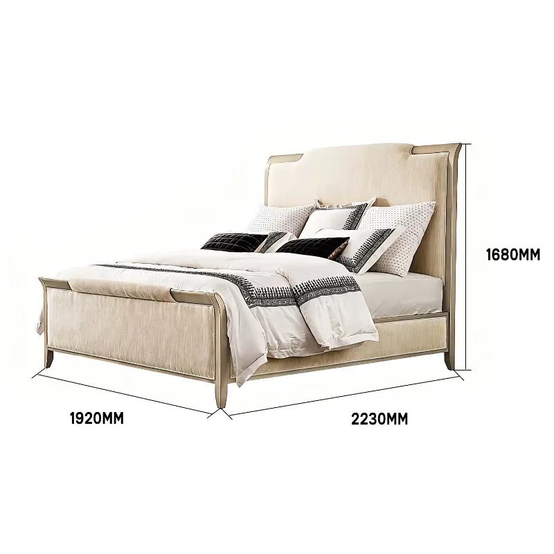 Modern European King Size Solid Wood Bed Frame Customizable Bedroom Furniture Bed Frame for HOusehold