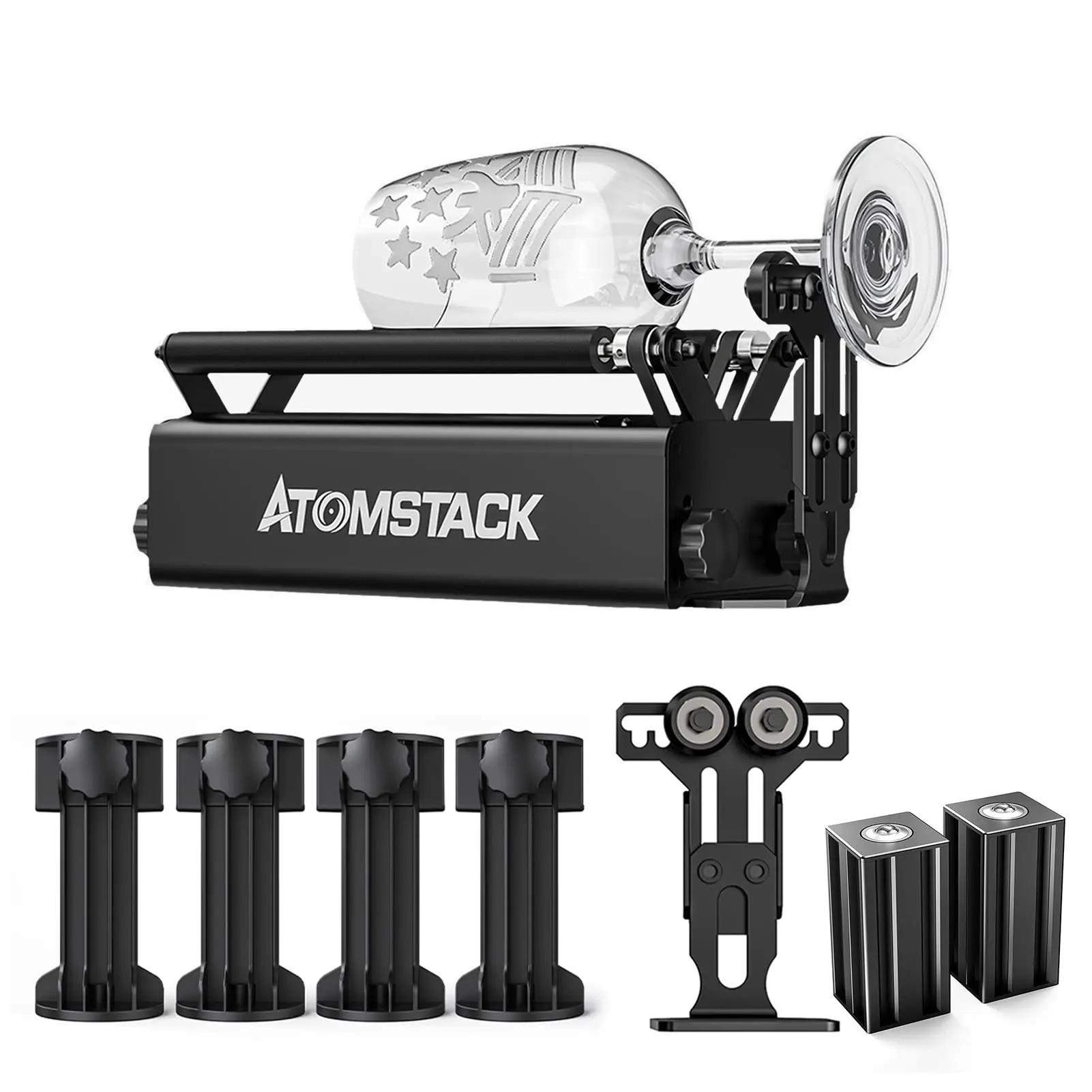 ATOMSTACK R3 Pro Laser Rotary Roller Laser Engraving Y-Axis Engraving Module 360° Rotate for Cylindrical Objects Cans