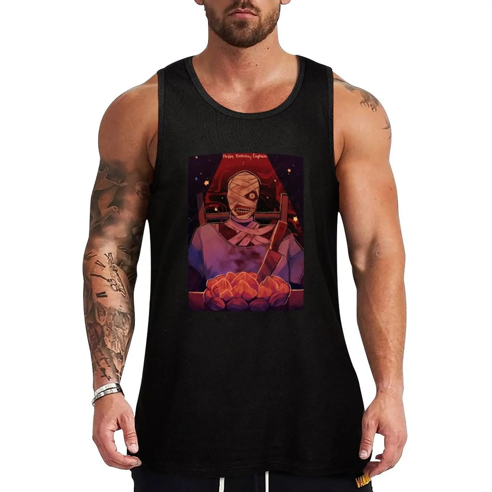

Happy Birthday Captain Curly Tank Top T-shirt men sleeveless