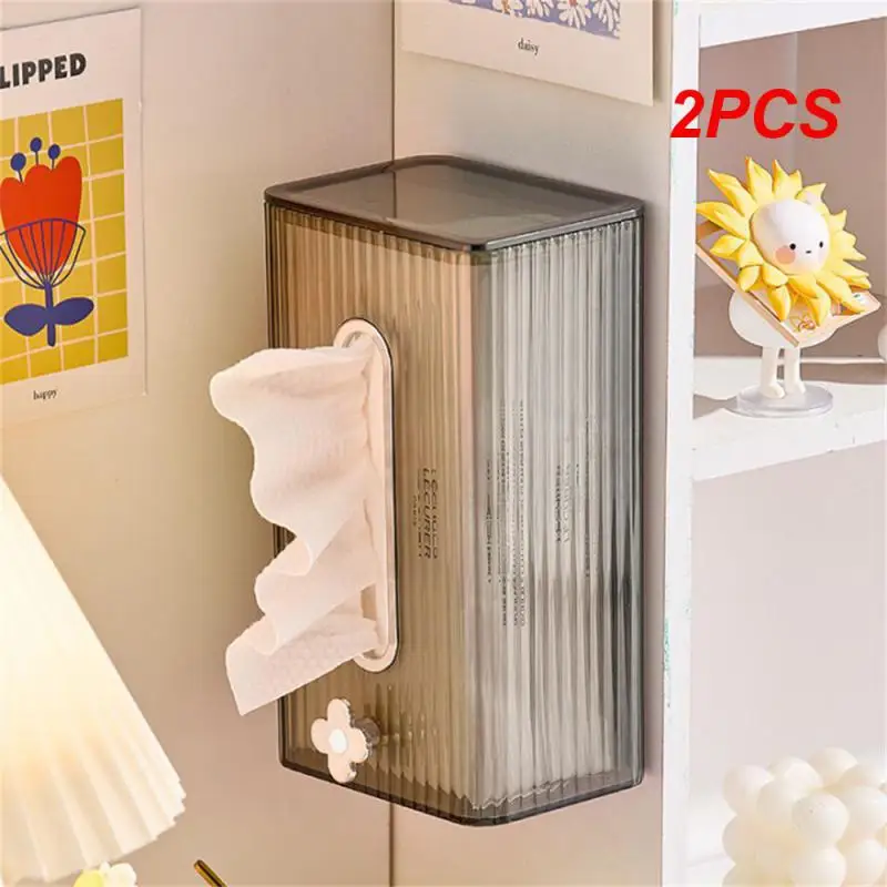 

2PCS Convenient Toilet Stylish Bathroom Stylish And Modern Paper Towel Holder Modern Tissue Box Elegant And Convenient Storage