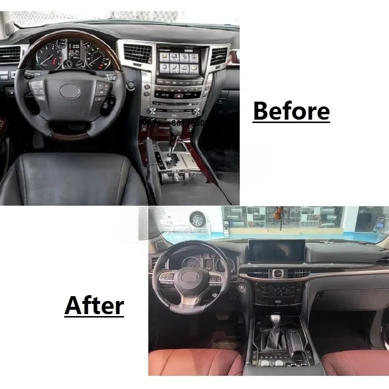 Kit de Acessórios para Interior de Carro MAICTOP para Lx570 2021, Capa para Volante e Painel, Kit Interno
