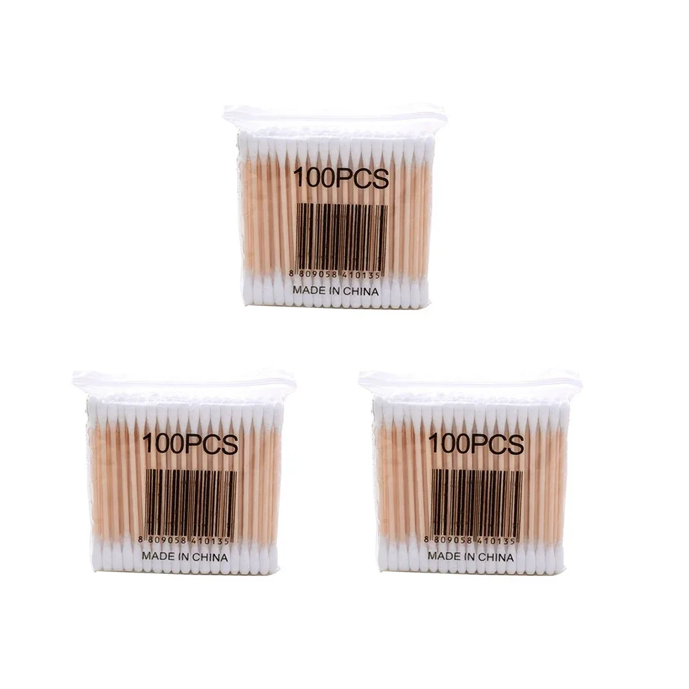 100-1000Pcs Doppel Kopf Baumwolle Tupfer Frauen Make-Up Baumwolle Knospen Spitze Für Holz Sticks Nase Ohren Reinigung gesundheit Pflege Werkzeuge