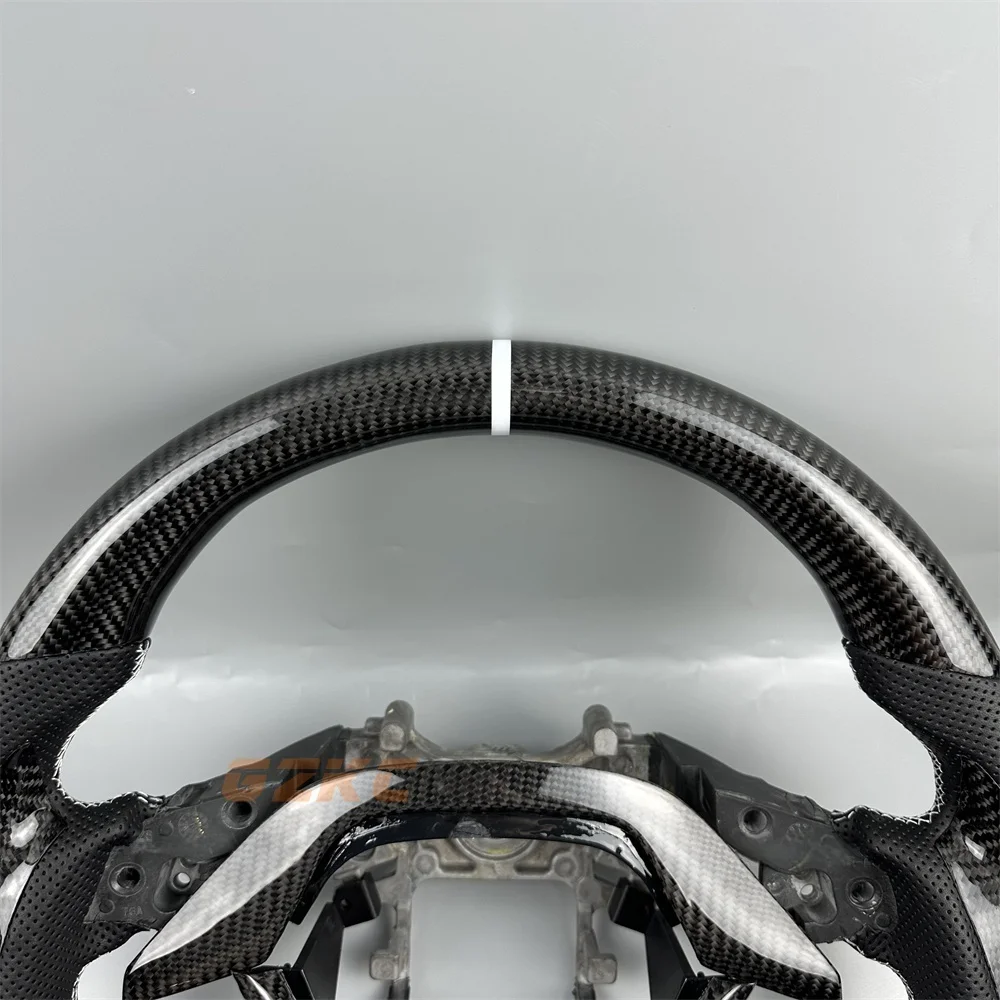 Carbon Fiber black Perforated Leather Steering Wheel Fit for H-onda A-ccord 2018-2023 Mugen Sport Racing Custom D-Shaped