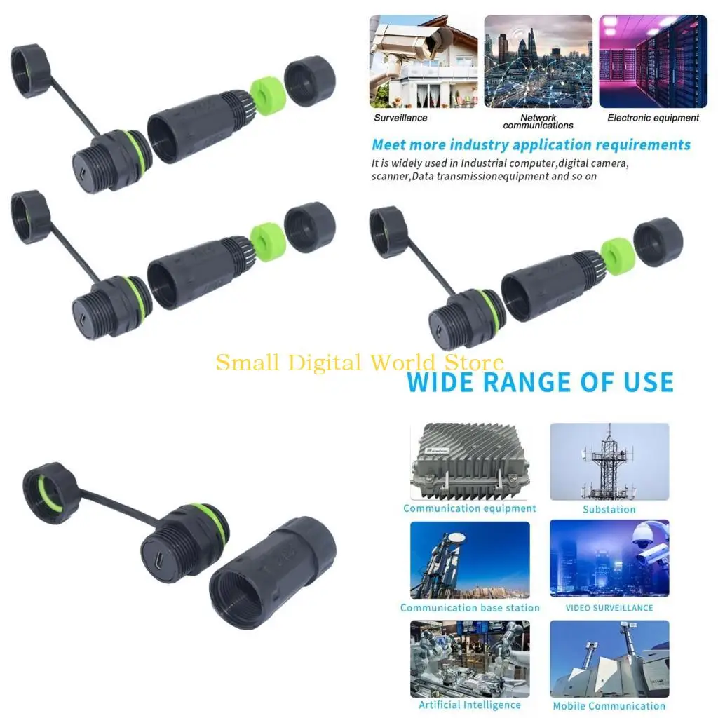 77UB Durability Type C Female Coupler with IP68 Rating Type C Female Connector for Outdoor Use and Quick Data Transmission