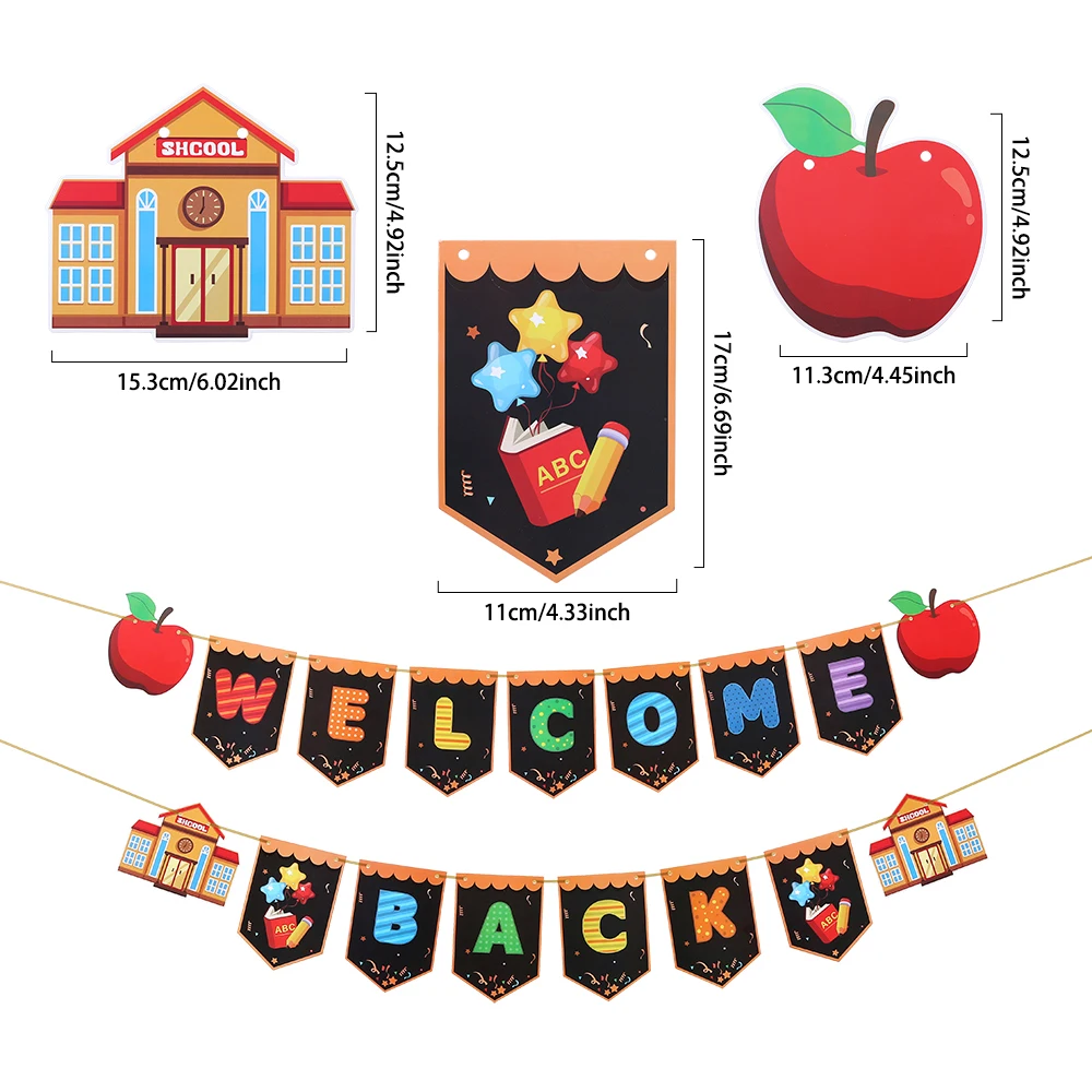 Welcome Back Banners Back to School Hanging Swirls Garland Pendant DIY School Kindergarten Decor for Teacher Appreciation Decora