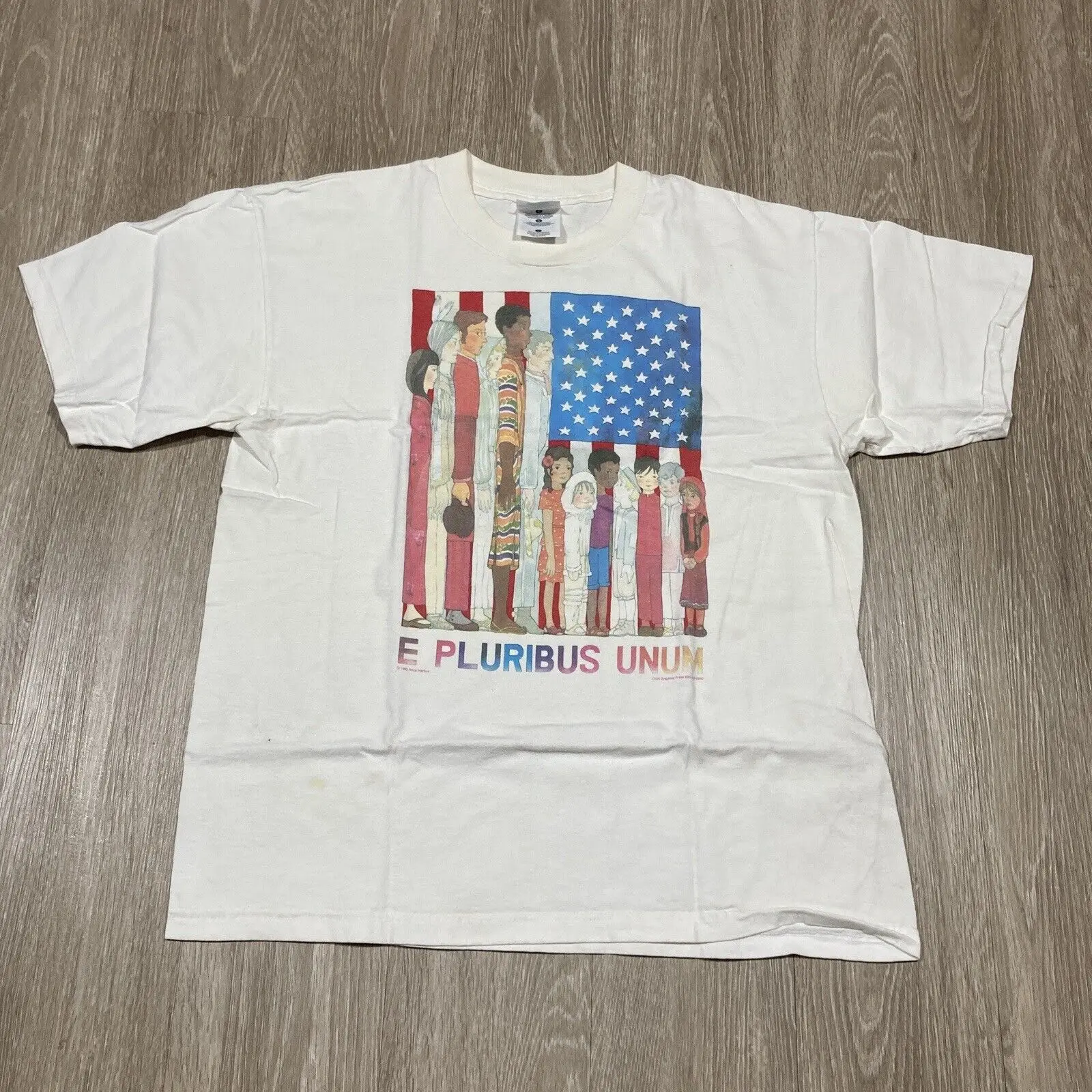 US Shirt L Vintage 90s 00s E Pluribus Unum Out Of Many, One United States Tee