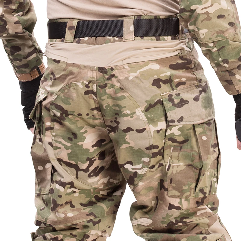 Taktische Kampfuniform-Sets Outdoor Jagd Gen3 Camouflage-Shirt & Hose + Pads Kit Elastic Ranger Green Traning Herrenbekleidung – Detail 12