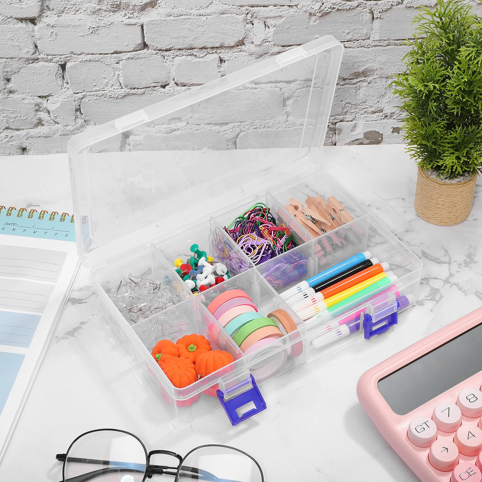 

2Pcs Plastic Clear Storage Box Adjustable Dividers Multi Compartment Organizer Jewelry Beads Small Parts Jewelry Organizer