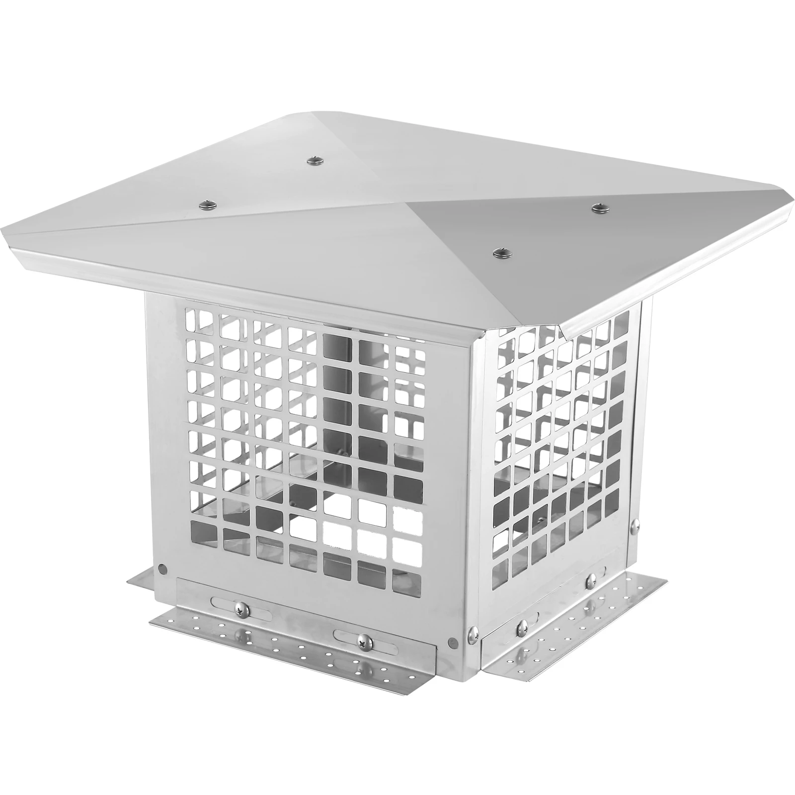 VEVOR Chimney Cap 4 Sizes 304 Stainless Steel Fireplace Chimney Cover Not Easily Toppled Fits Mesh Flue Outside Covers Silver