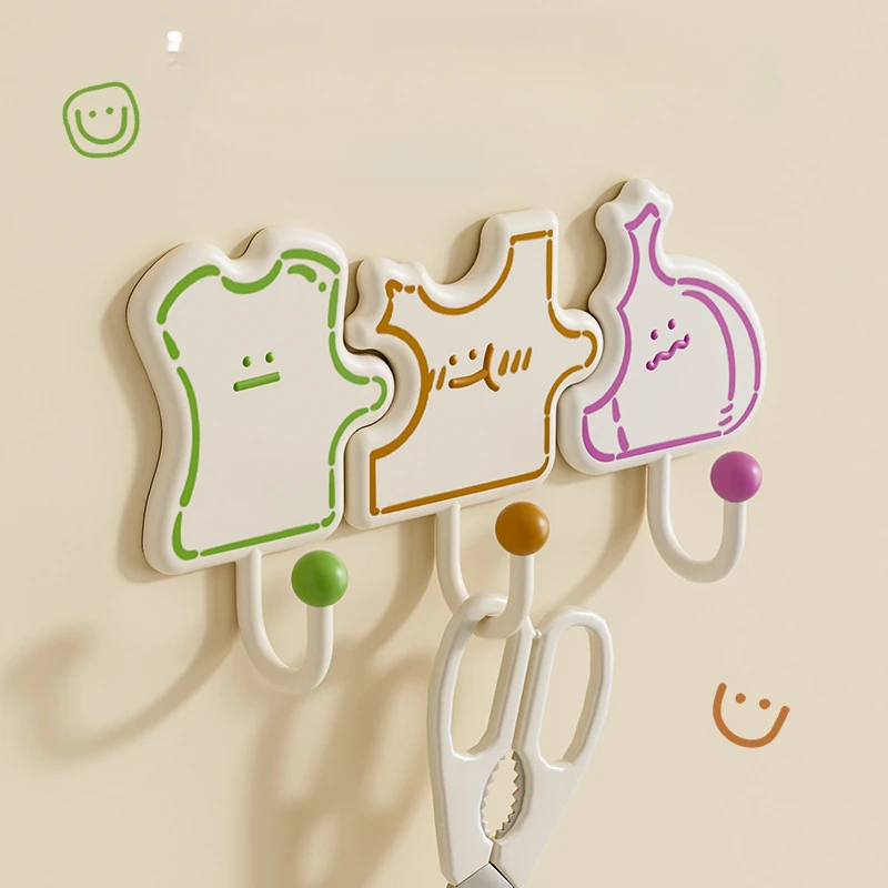 Home Multifunctional Cute Hook Without Punching Key Hook, Bathroom Kitchen Storage Hook, Bedroom Door Hanging Clothes Hook