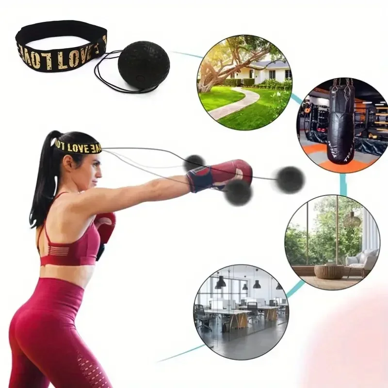 1/3Pcs Boxing Speed Ball Head-Mounted Pu Punch Sanda Training Hand Eye Reaction Home Sandbag Fitness Equipment Gym Muay Thai