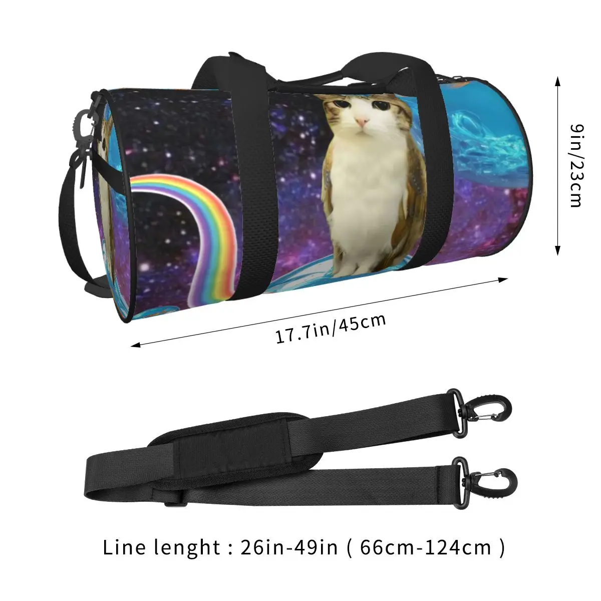 Gym Bag Decora Meowl Sports Bag with Shoes Male Female Outdoor Custom Handbag Colorful Travel Fitness Bag