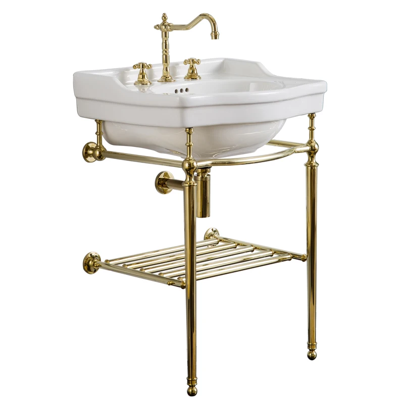 Light Luxuriously customized size basin stand bathroom brass wash basin bracket stainless steel patent product