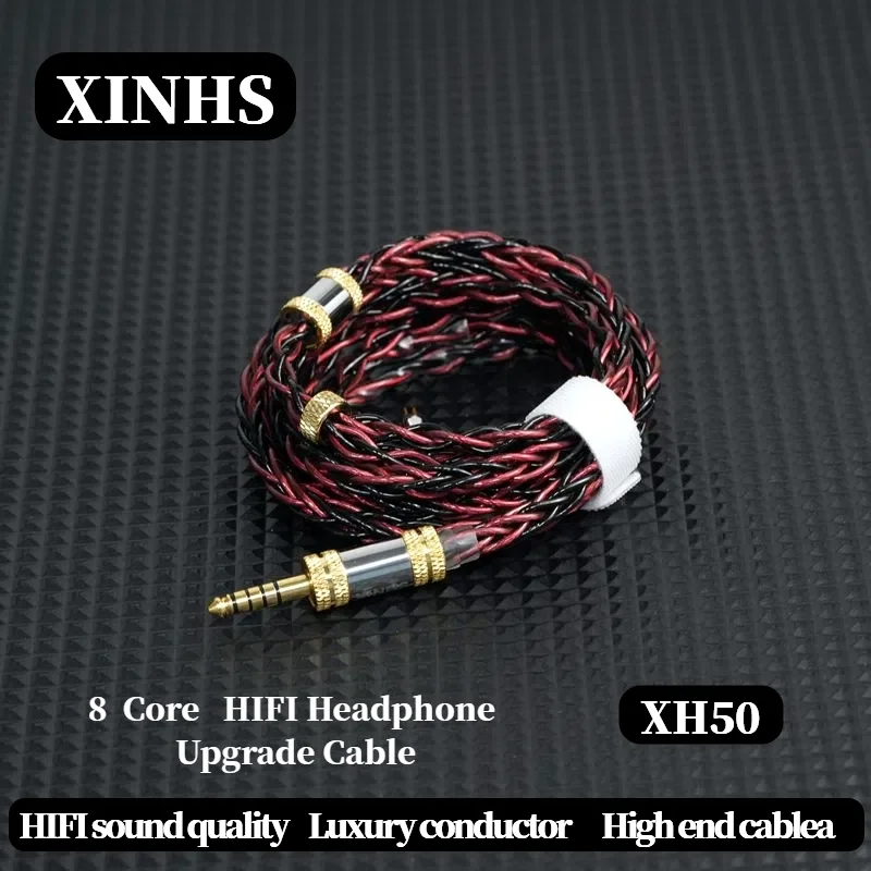 XINHS XH50 IEM-Kabel, 8 Adern, hohe Leitfähigkeit, 7N monokristallines Kupfer, versilbert + fünf Elemente, IE900/MMCX/HD650 – Detail 1
