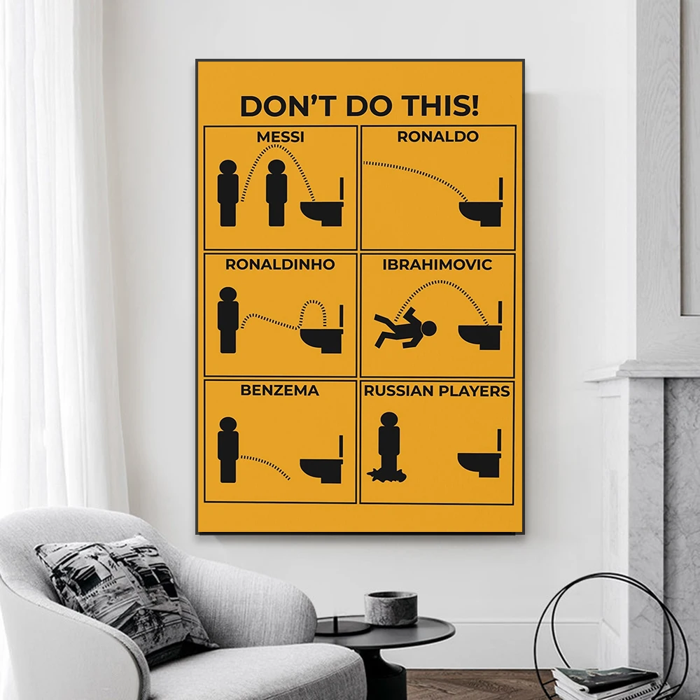 Funny Bathroom Poster Retro Don\'t Do This Quote Print Fun Bathroom Restroom Wall Art Canvas Painting Home Toilet Decoration