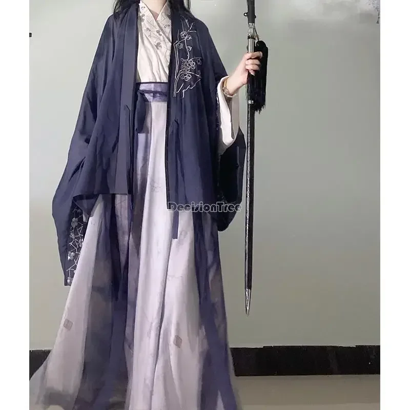 2024 Chinese Vrouwen Hanfu Jurk Set Vrouwen Oosterse Oude Kostuum Feest Cosplay Prinses Fancy Outfit Paarse Hanfu Set A661