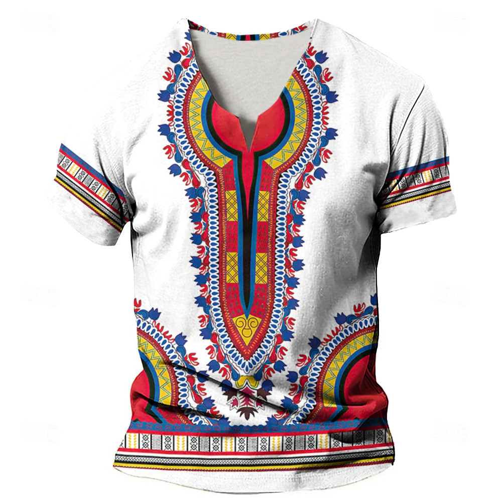 Men T-Sirt Summer Ethnic Style African Traditional Men T-Shirt Essential Dashiki T Shirt For Men Oversize S-4Xl Pullover Men Top