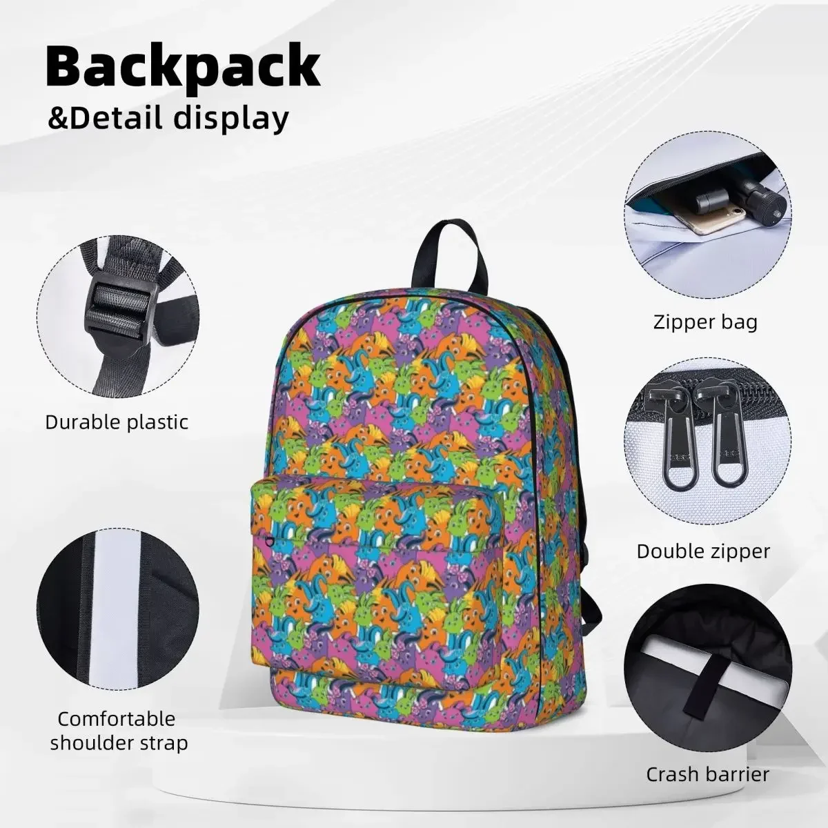 Sunny Bunnies - Pattern Backpacks Student Book bag Shoulder Bag Laptop Rucksack Waterproof Travel Rucksack Children School Bag