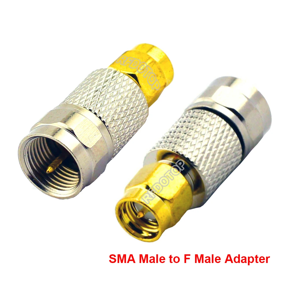 100PCS/lot SMA Male Plug to F Male TV Connector for Wifi Radio Antenna F-J to SMA-J RF Coaxial Converter Quick Plug Adapter