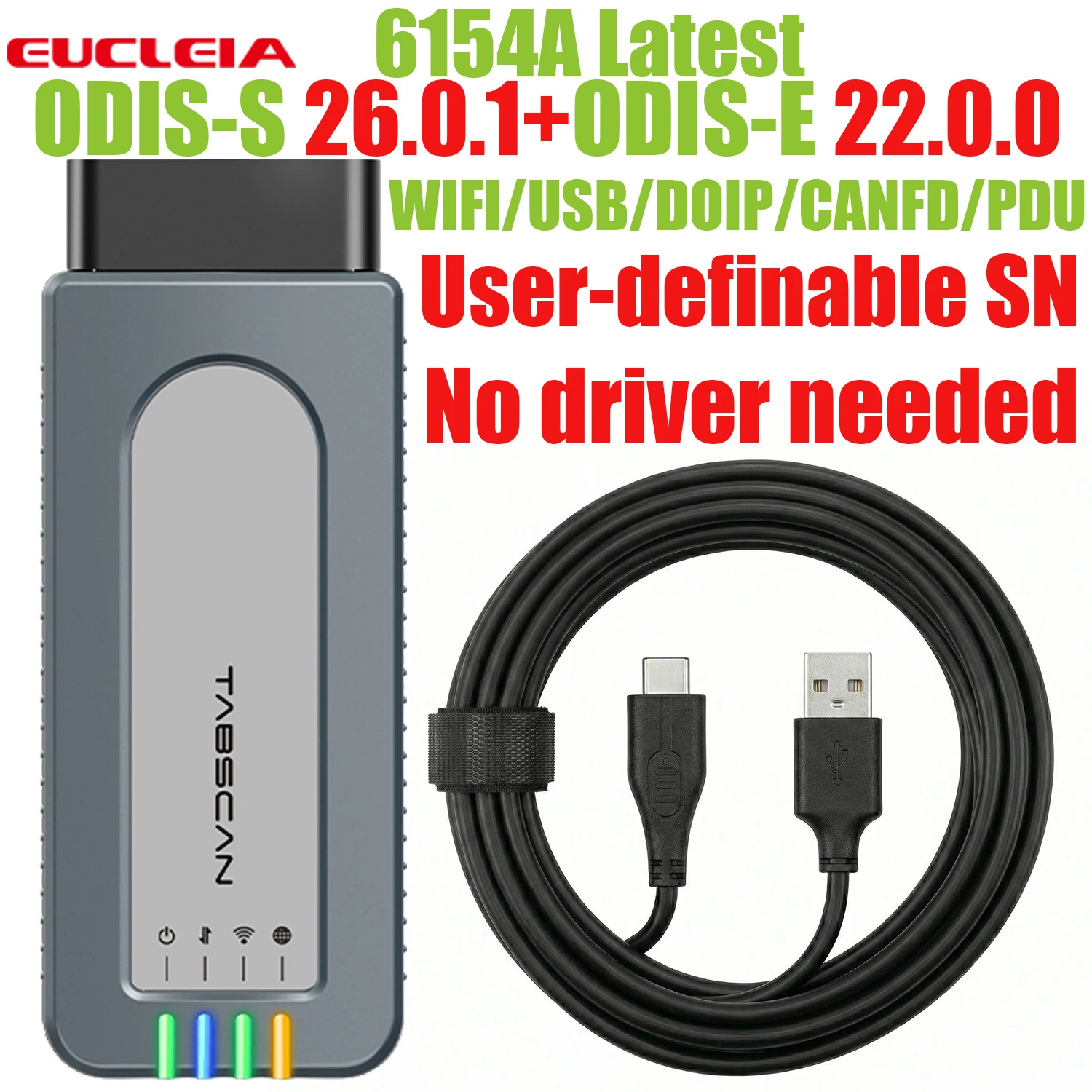 6154A for AUDI DOIP CAN FD PDU NEW V26.0.1 Work With Online Account Quality Shell 6154 WIFI USB OBD2 Scanner Diagnositc Tool