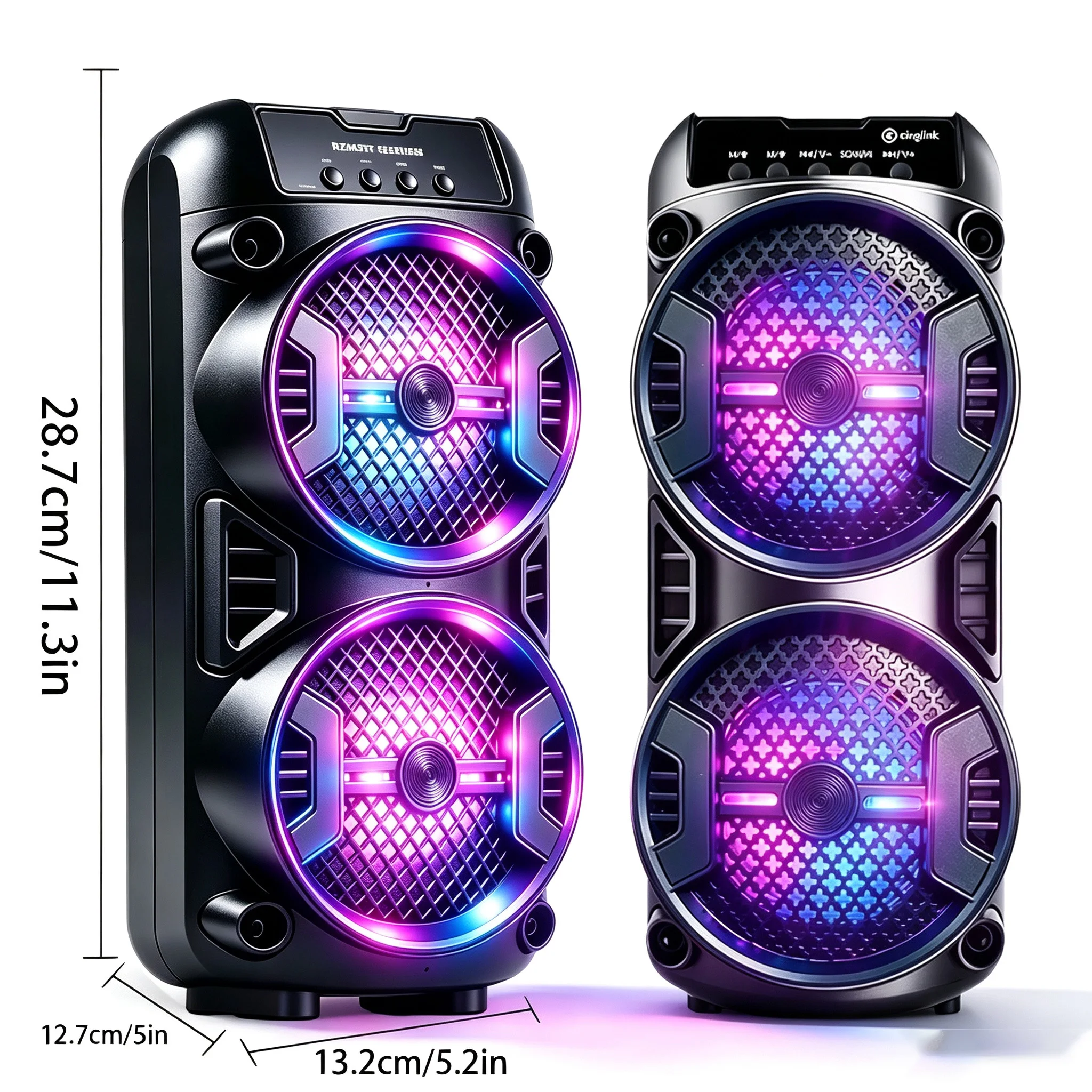 Professional Large Bluetooth Speaker with Microphone, Portable Design, Featuring JBL Subwoofer Party Box, LED Lights, Compatible with BT/USB/TF/AUX/FM/TWS/MIC/EQ Functions, Professional Karaoke. Ideal Gift for Birthdays, Christmas, and New Year