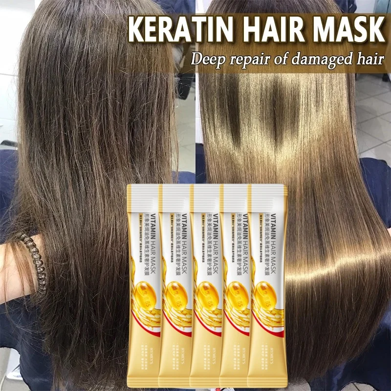 

Magical Keratin Hair Mask 5 Seconds Repair Damaged Frizzy Hair Soft Smooth Shiny Vitamin Nutrition Moisturize Nourish Hair Care