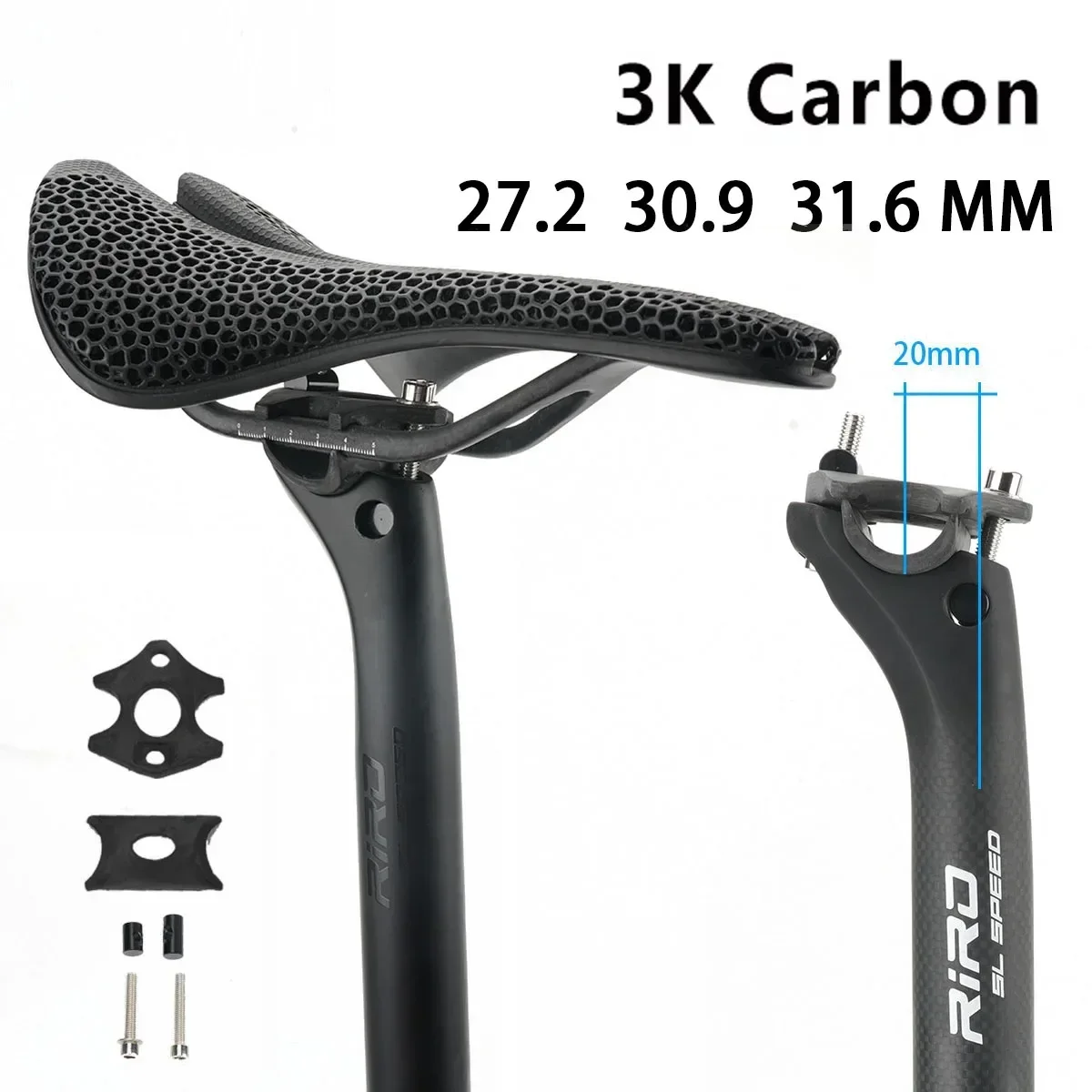 

UD 3K Carbon Seatpost 27.2/30.9/31.6mm Matte/Gloss Black MTB/Road Bike Seat Post Length 350/400mm Seat Tube Bicycle Parts