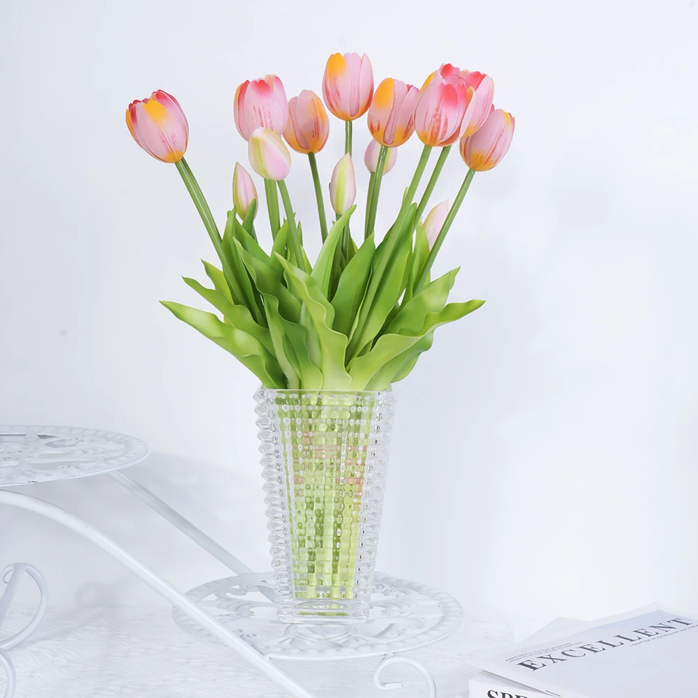 Silicone Tulip Bouquet Real Touch Flower Decoration Artificial Flowers Home Living Room Wedding Decoration Flower Arrangement