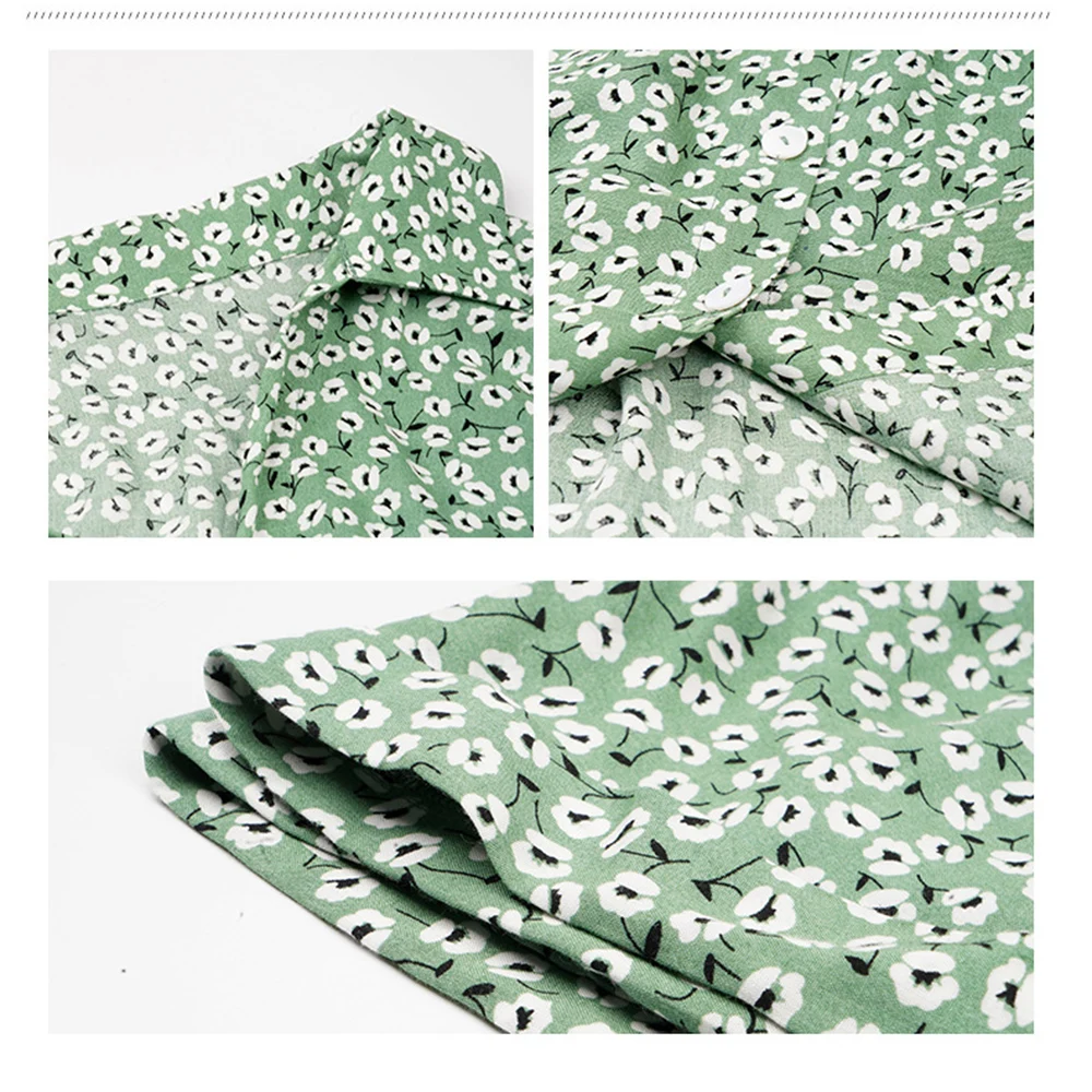 Abito longuette floreale da donna Casual manica corta con bottoni Abiti da vacanza 2023 Estate femminile con scollo a V Beach Boho Lace up Elegante abito