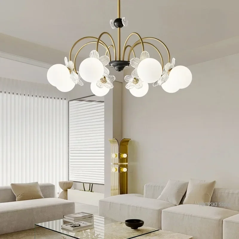 

GHEUVNJ Nordic light luxury bedroom dining room retro Japanese style lamp creative living room all copper pendant light
