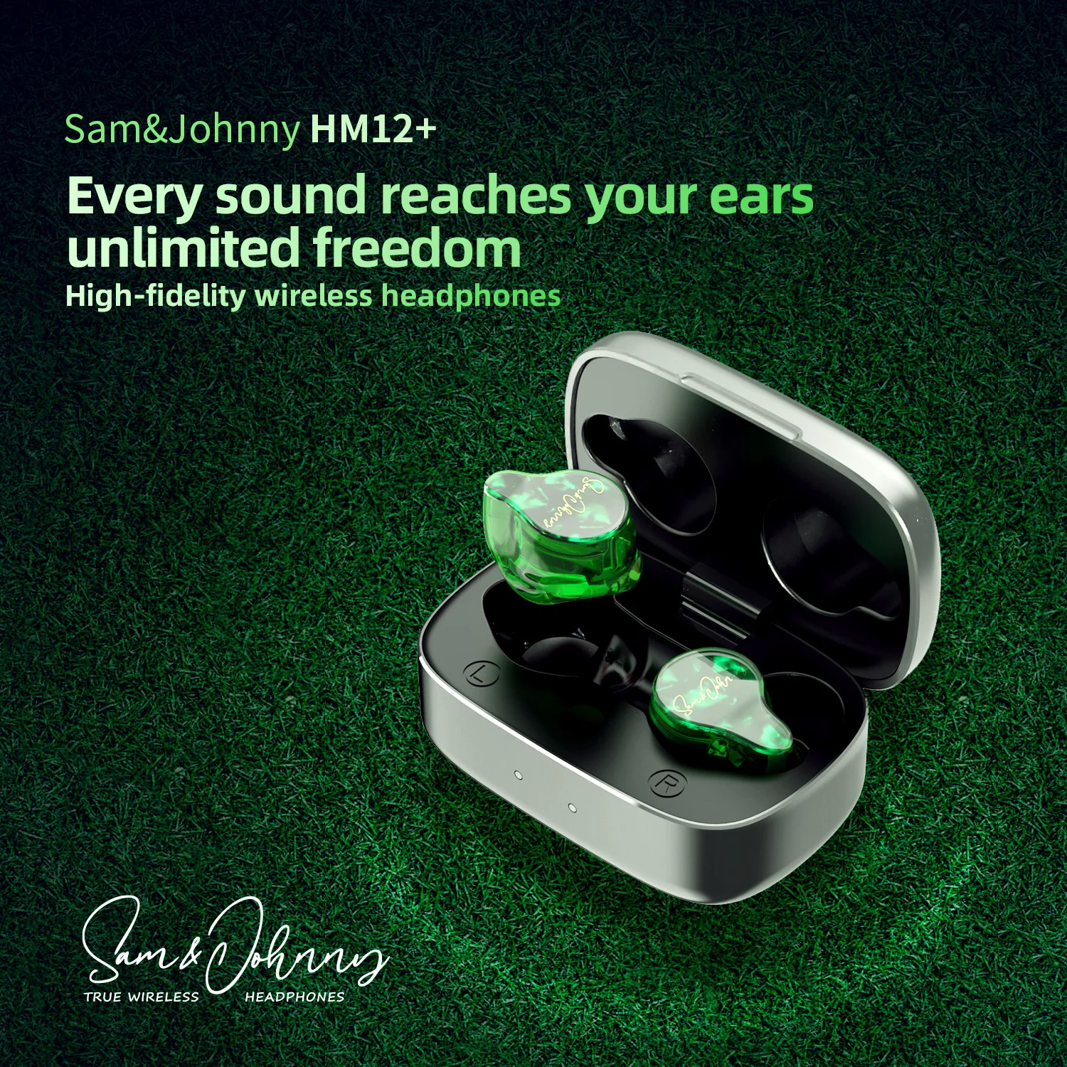 سماعة أذن Sam&Johnny HM12+ TWS 1DD+1BA+1 محرك مستو سيراميك هجين بلوتوث 5.2 كوالكوم QCC3040 سماعة أذن لاسلكية داخل الأذن