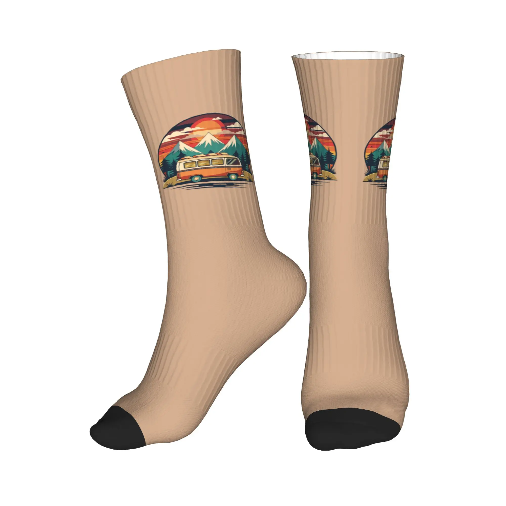 

Mountain Camper Adventure Camping Dress Socks for Men Women Warm Fashion Novelty Crew Socks